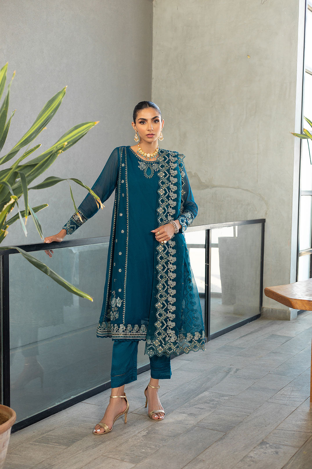 SS24DD-1112 N-BLUE DUPATTA
