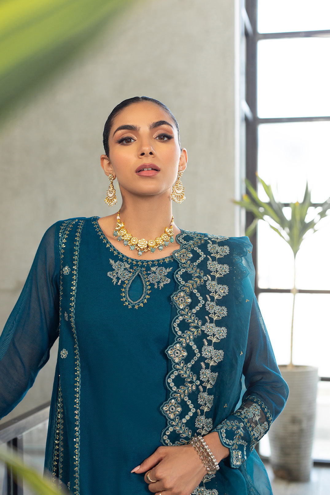 SS24DD-1112 N-BLUE DUPATTA