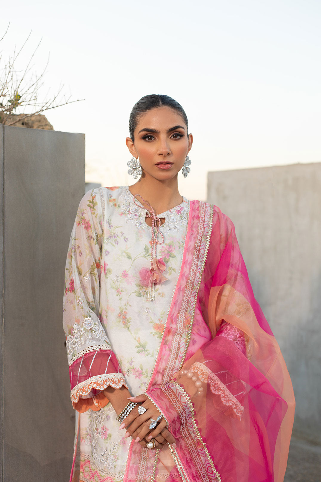 SS24DD-2291 PINK DUPATTA