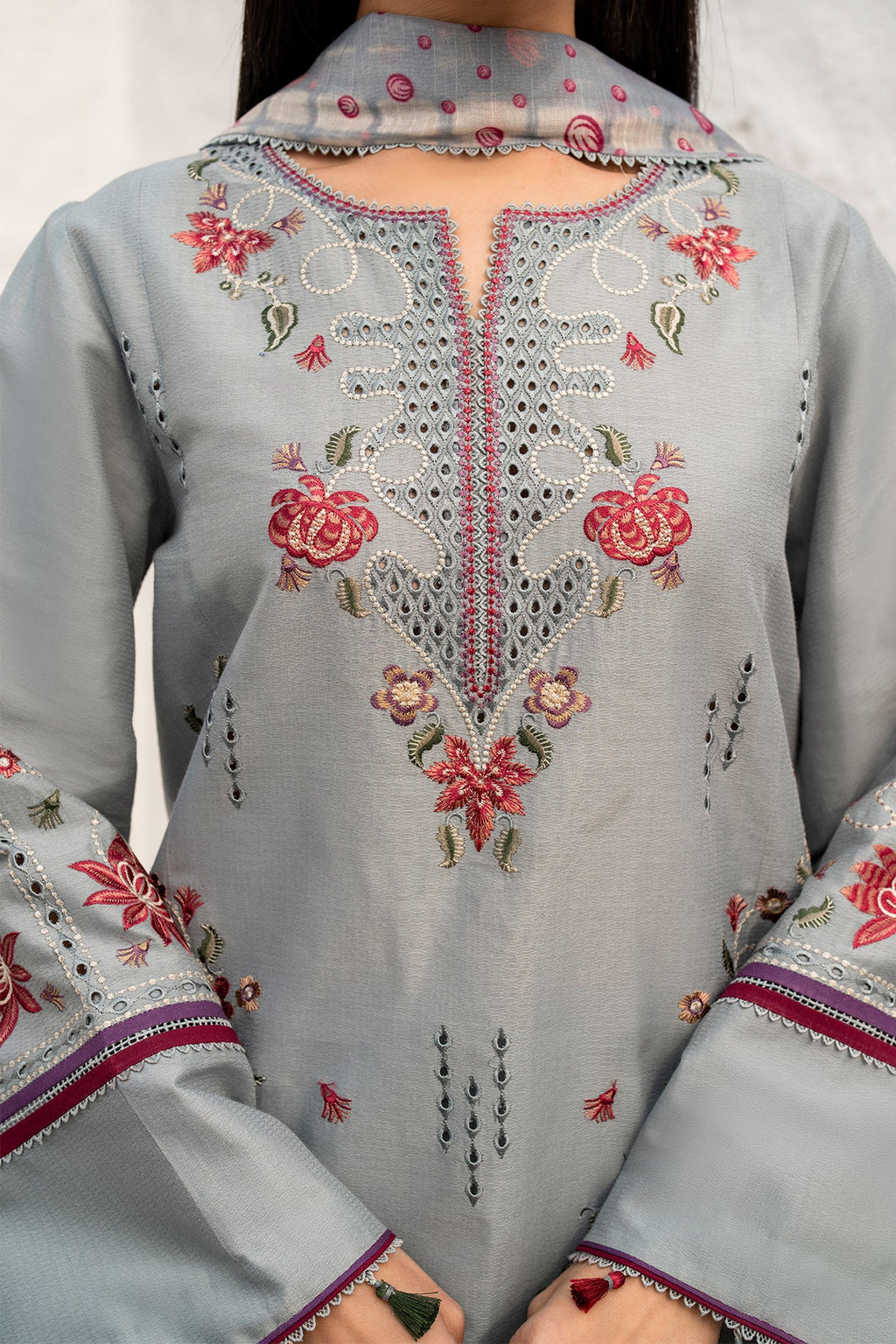 EMBROIDERED DOBBY LAWN RTW - 1172