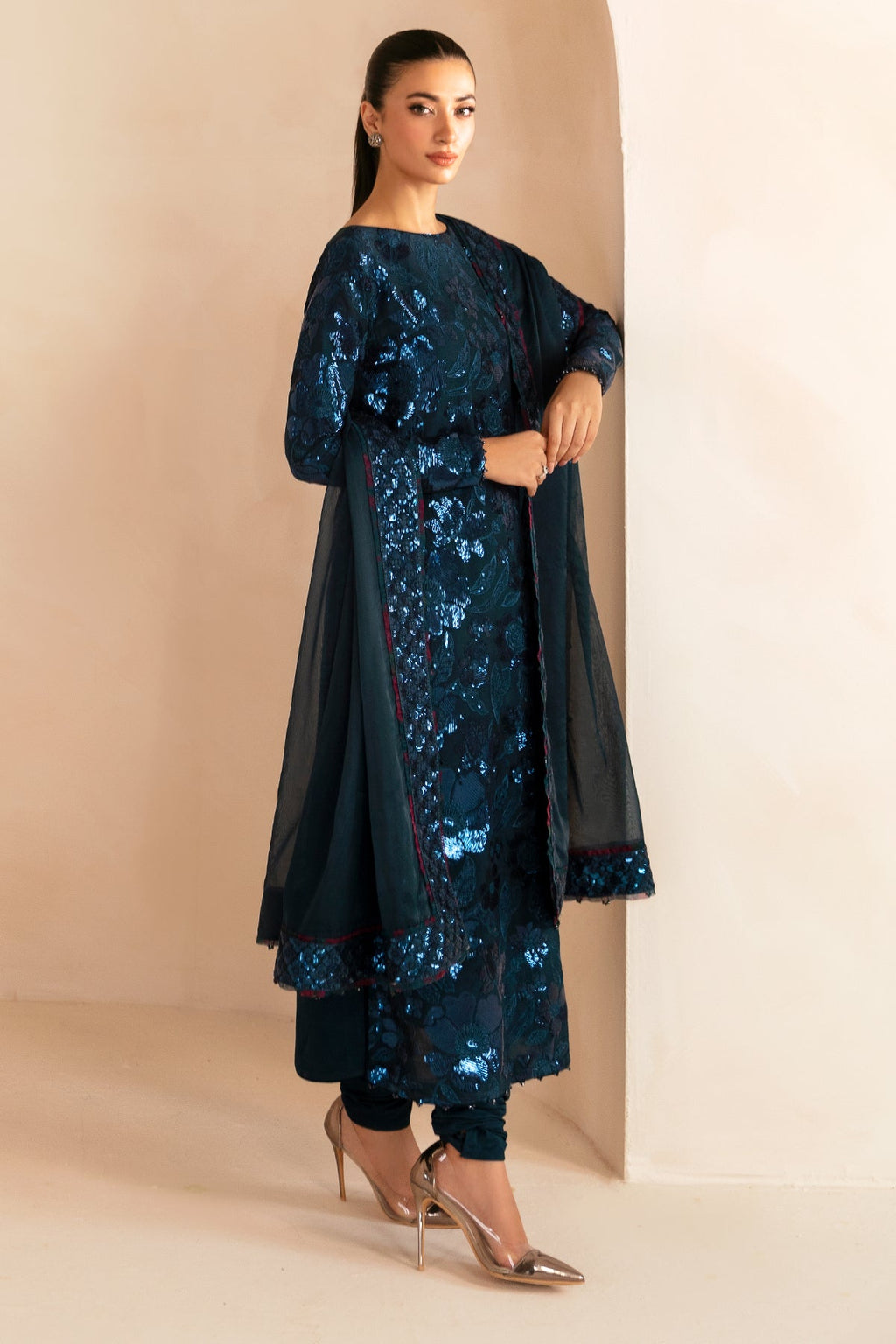 Premium Embroidered Raw Silk UR-7041