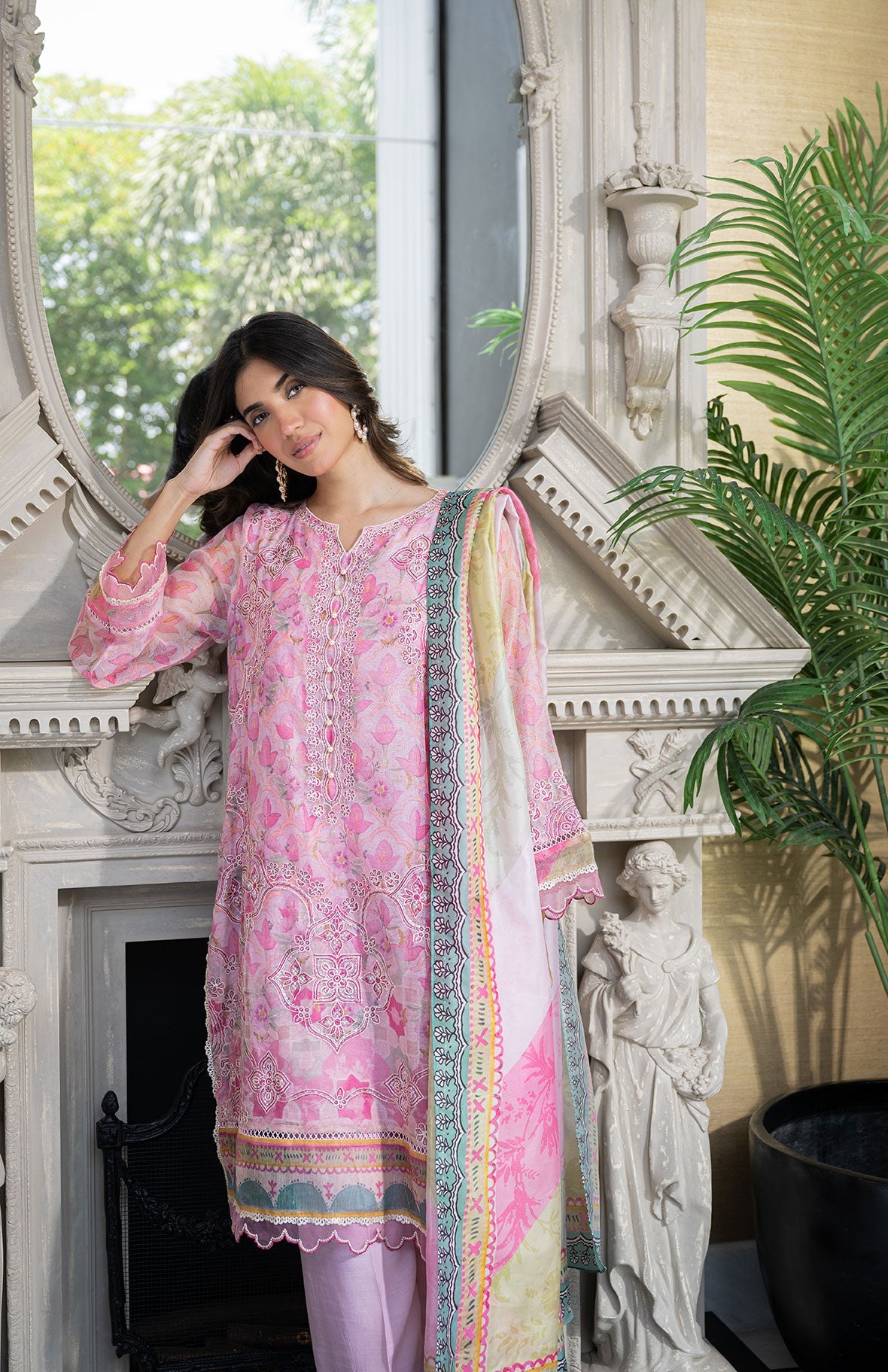 SS24DD-1189  GREEN DUPATTA