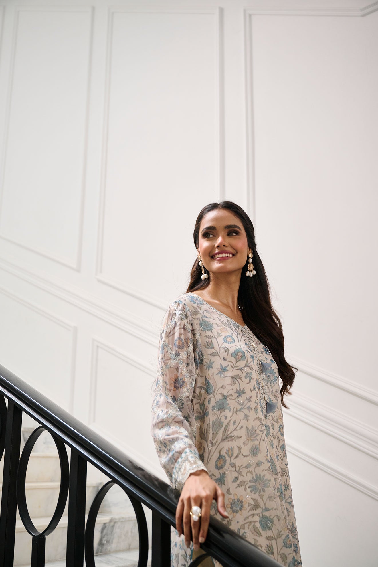 SS24DA-2365 SKY BLUE 2PCS  EMBROIDERED KURTA WITH TROUSER