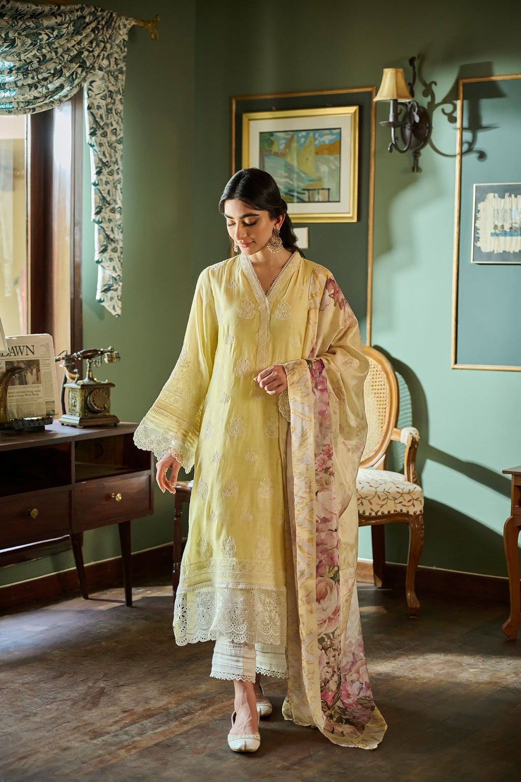 SS24DD-1170 Yellow DUPATTA