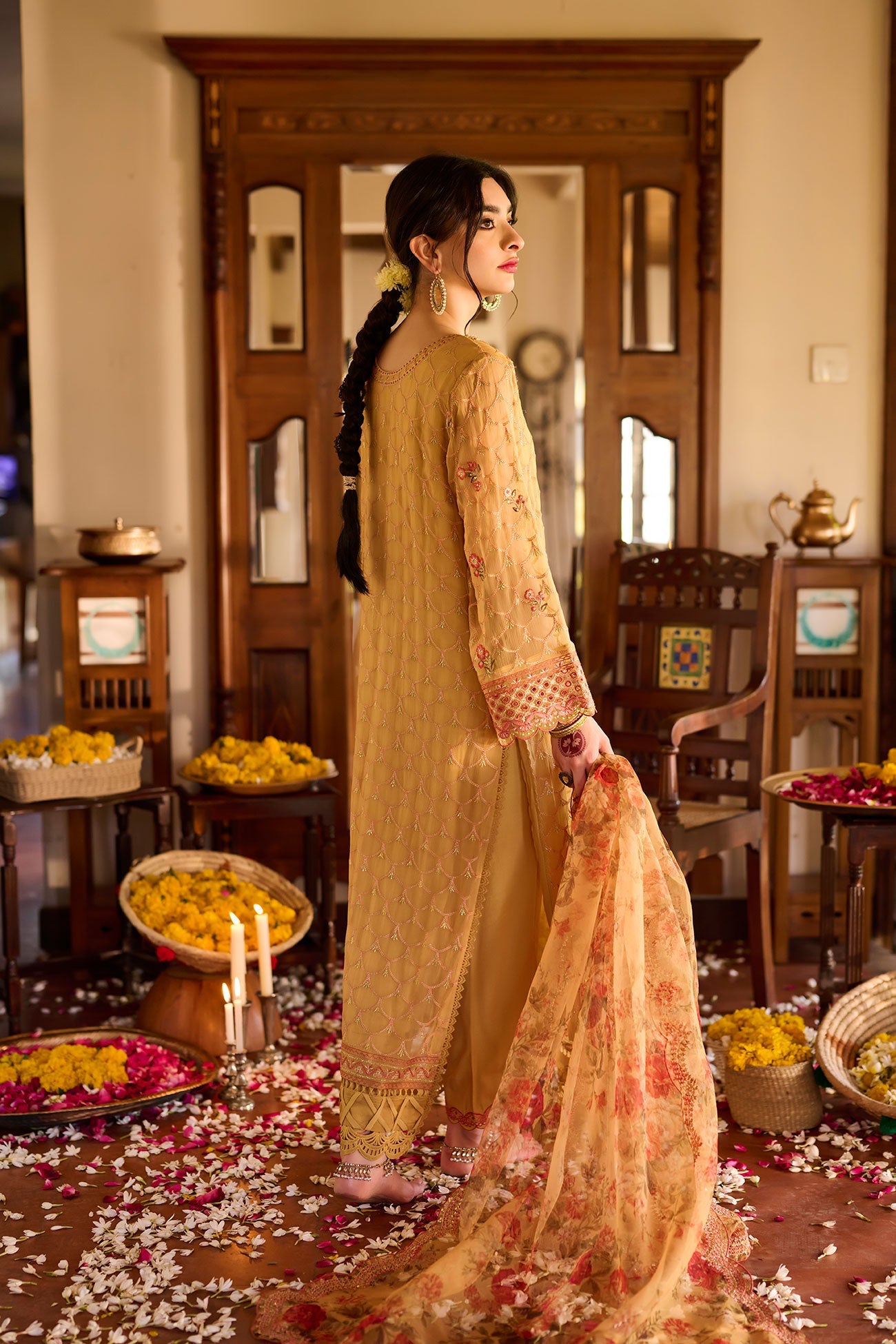 SS24DD-1140 MUSTARD DUPATTA