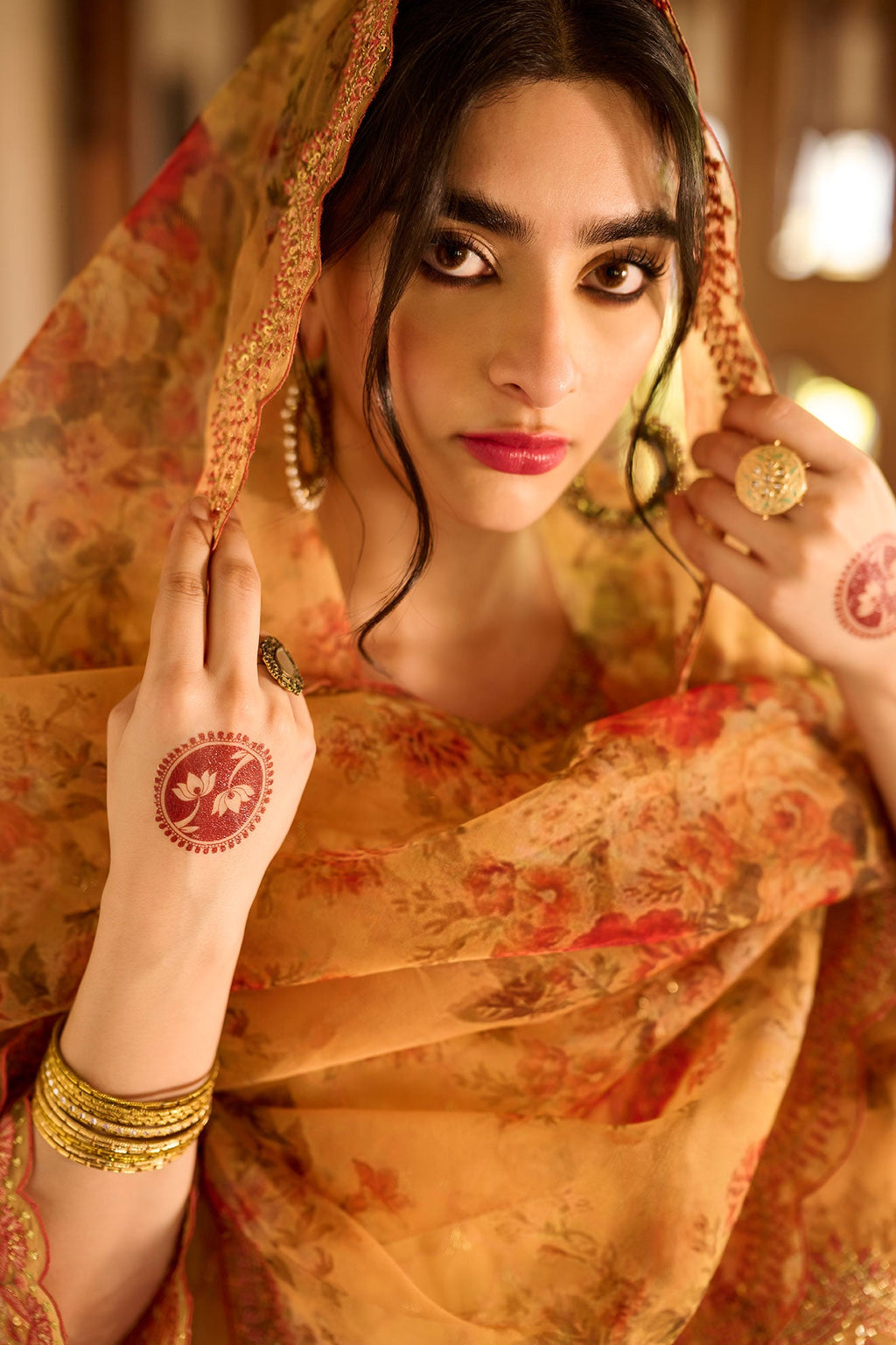 SS24DD-1140 MUSTARD DUPATTA