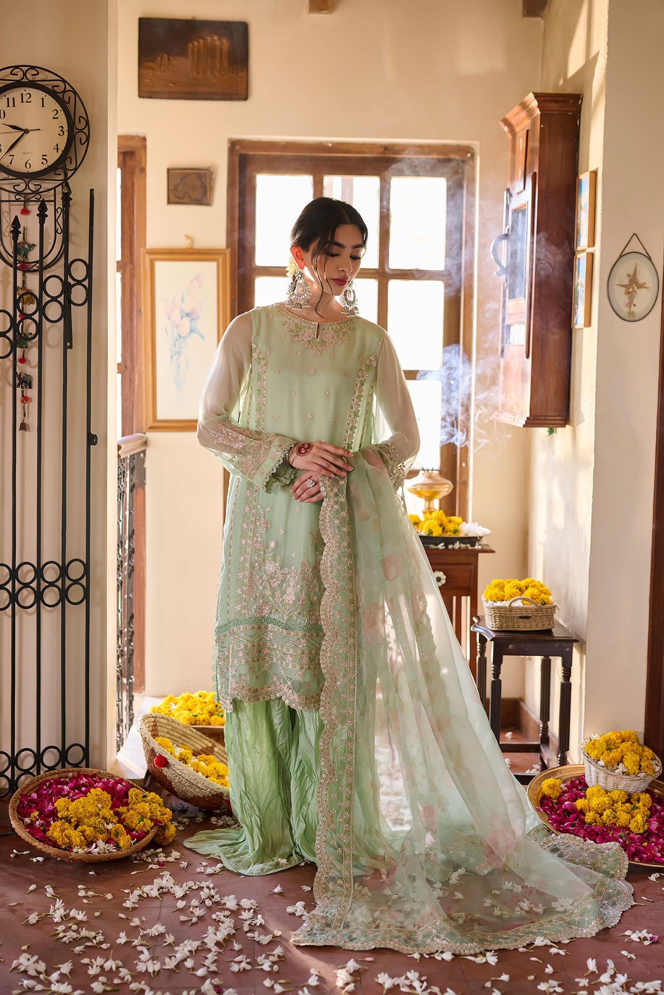 SS24DD-1168 LIGHT GREEN DUPATTA
