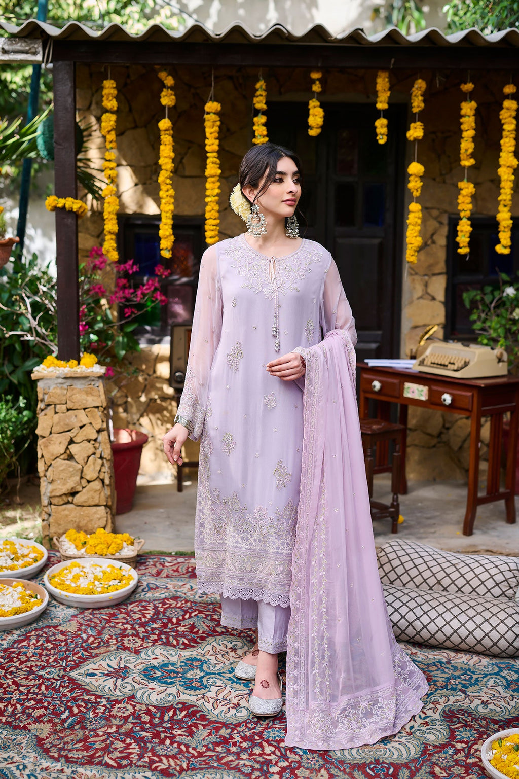 SS24DD-2371 PURPLE DUPATTA