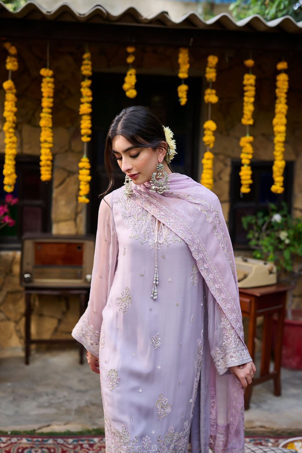 SS24DD-2371 PURPLE DUPATTA