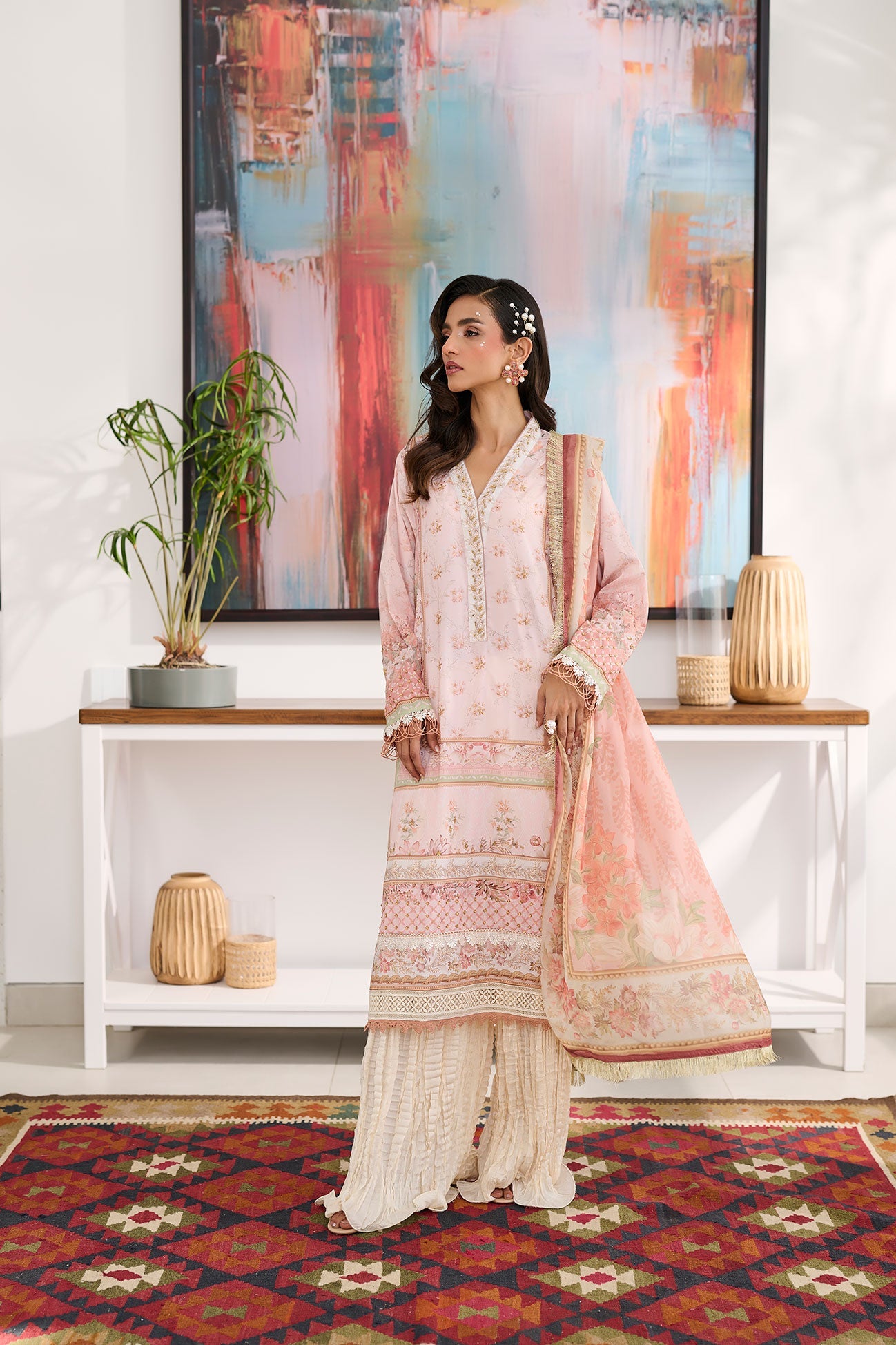 SS24DD-1126 PEACH DUPATTA