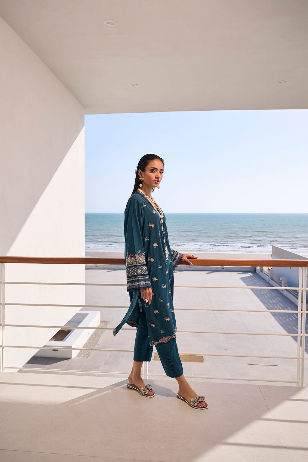 SS24DC-2315 NAVY BLUE LAWN 2PCS DYED KURTA WITH TROUSER