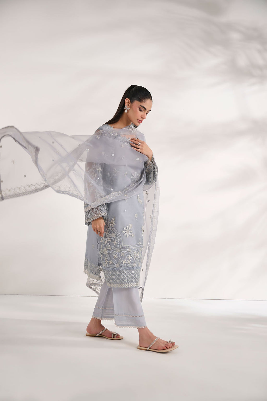 SS24DD-1183  GREY DUPATTA