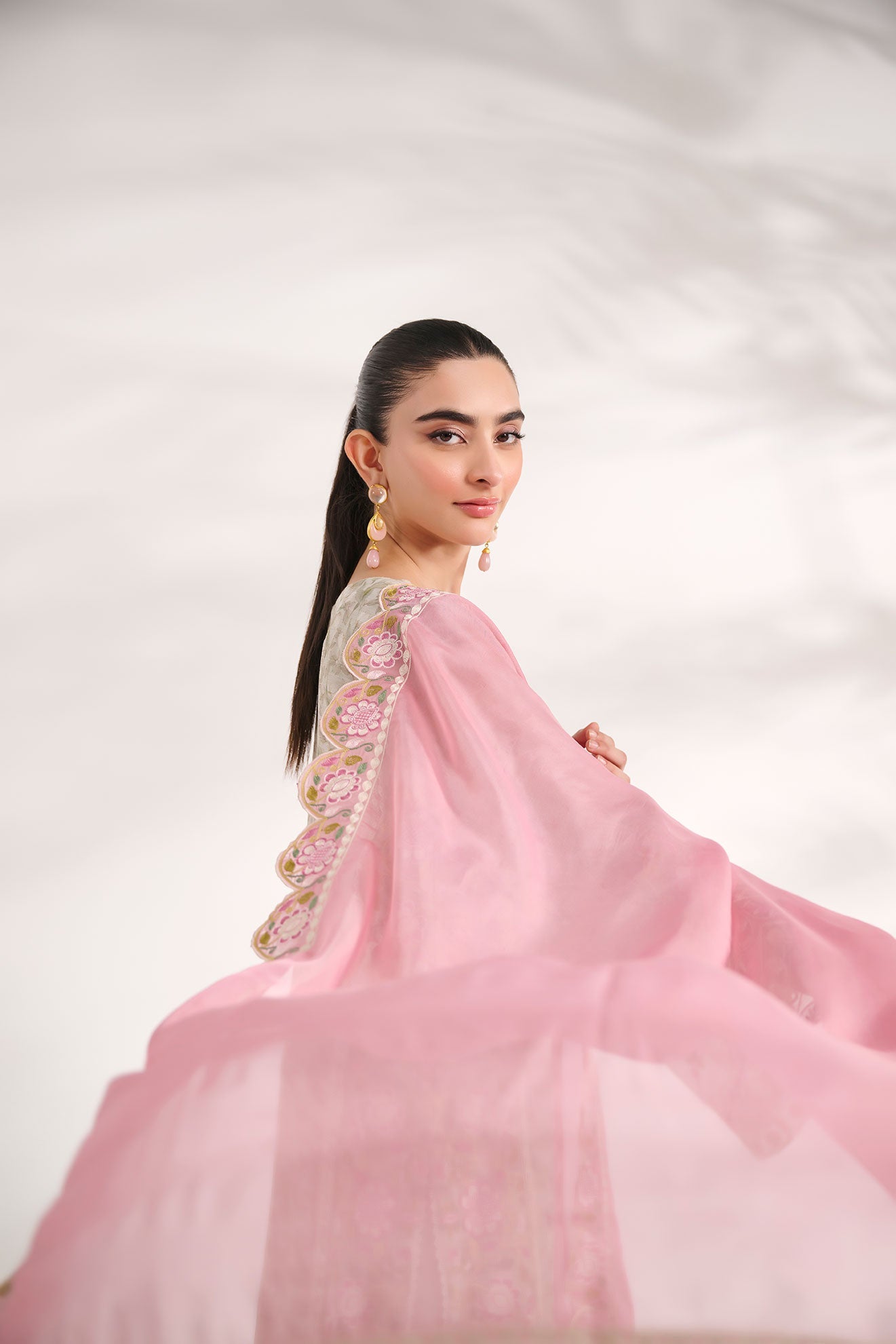 SS24DD-2588  PINK DUPATTA