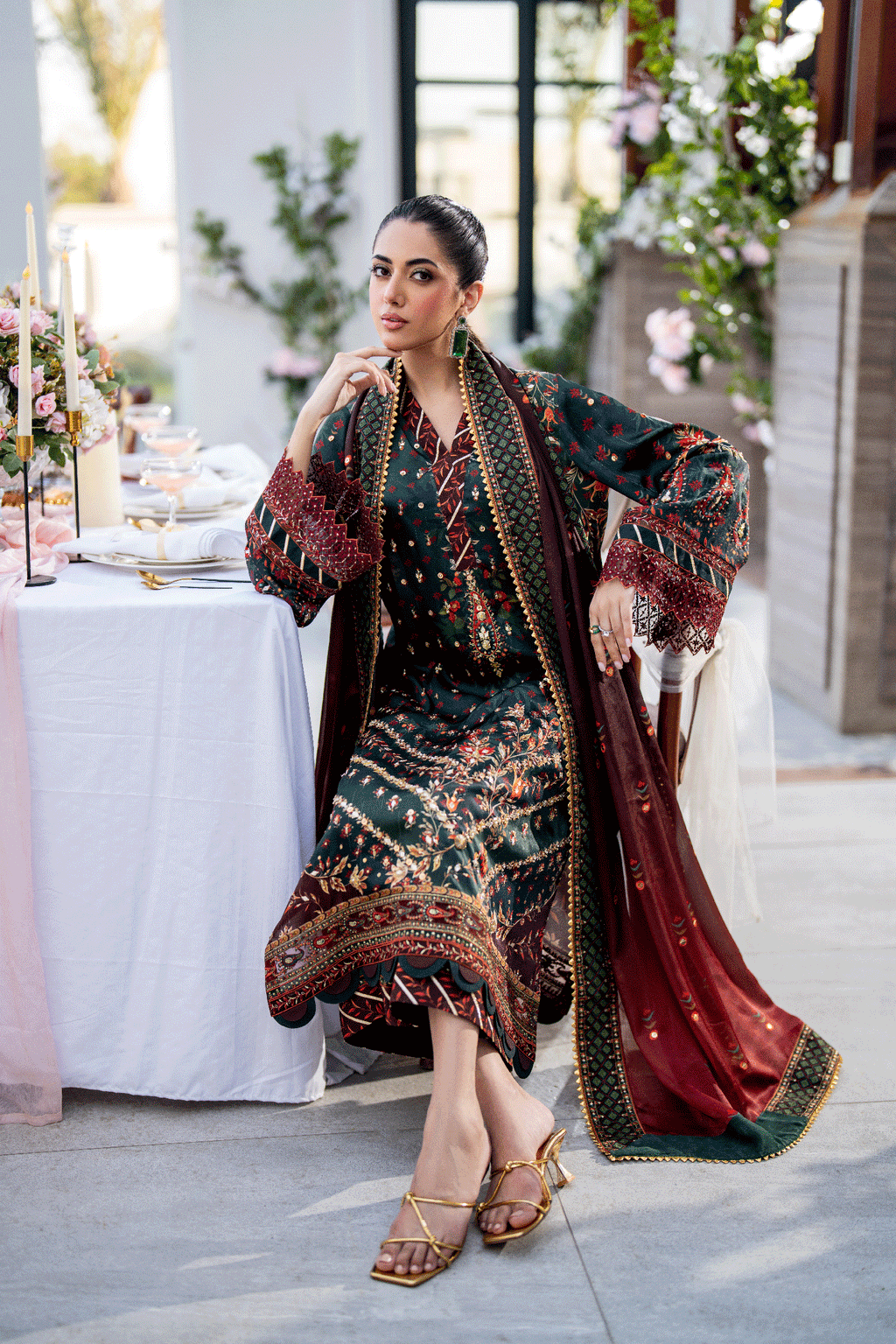 SS25DD-2688 BROWN DUPATTA