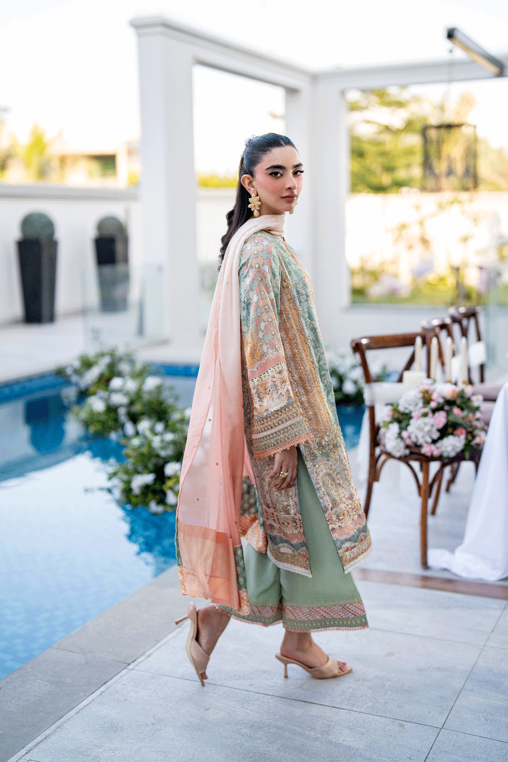SS25DD-2689 PEACH DUPATTA