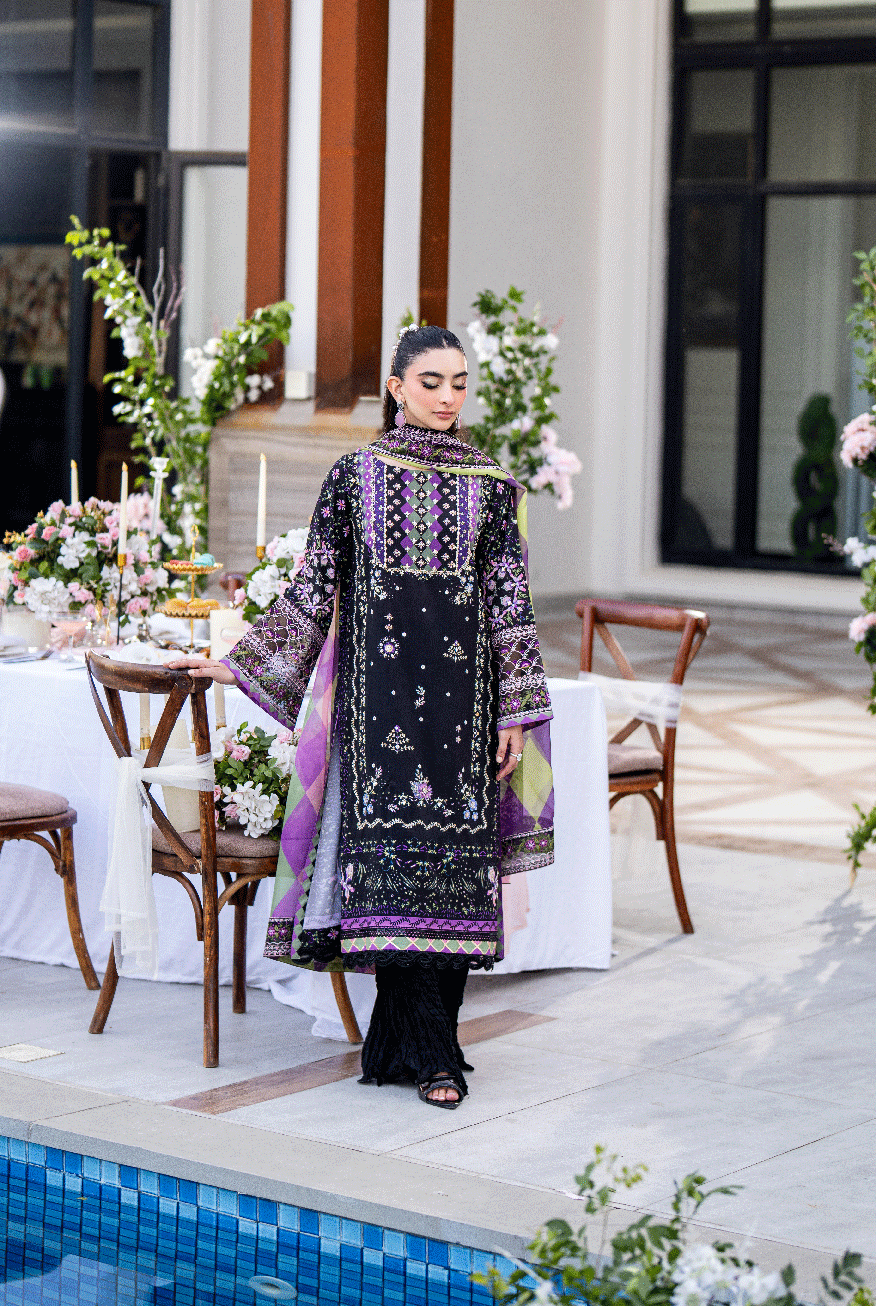 SS25DD-2690 BLACK DUPATTA