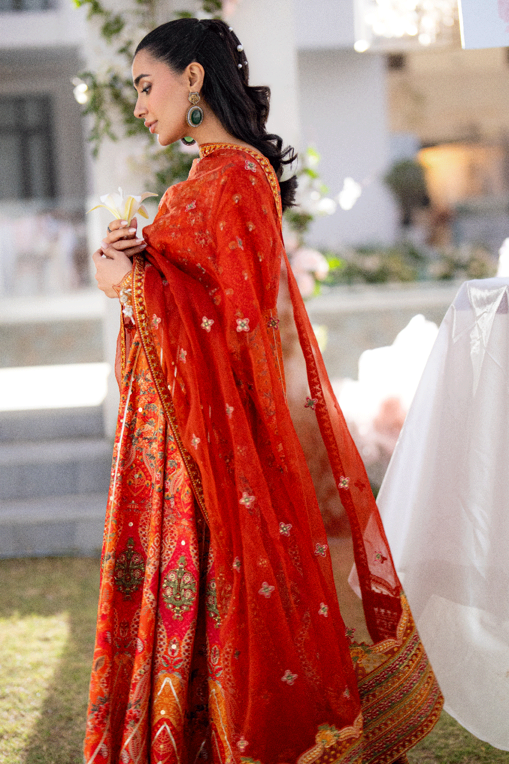 SS25DD-2697 ORANGE DUPATTA