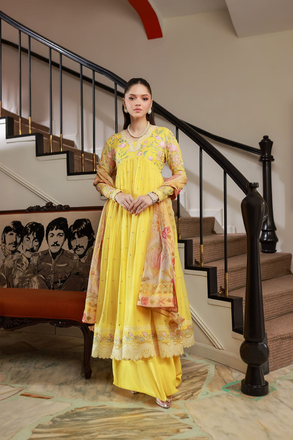 SS25DD-2713  YELLOW DUPATTA