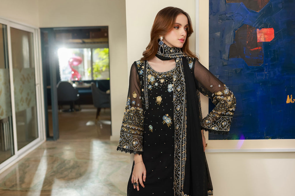 SS25DD-2720  BLACK DUPATTA