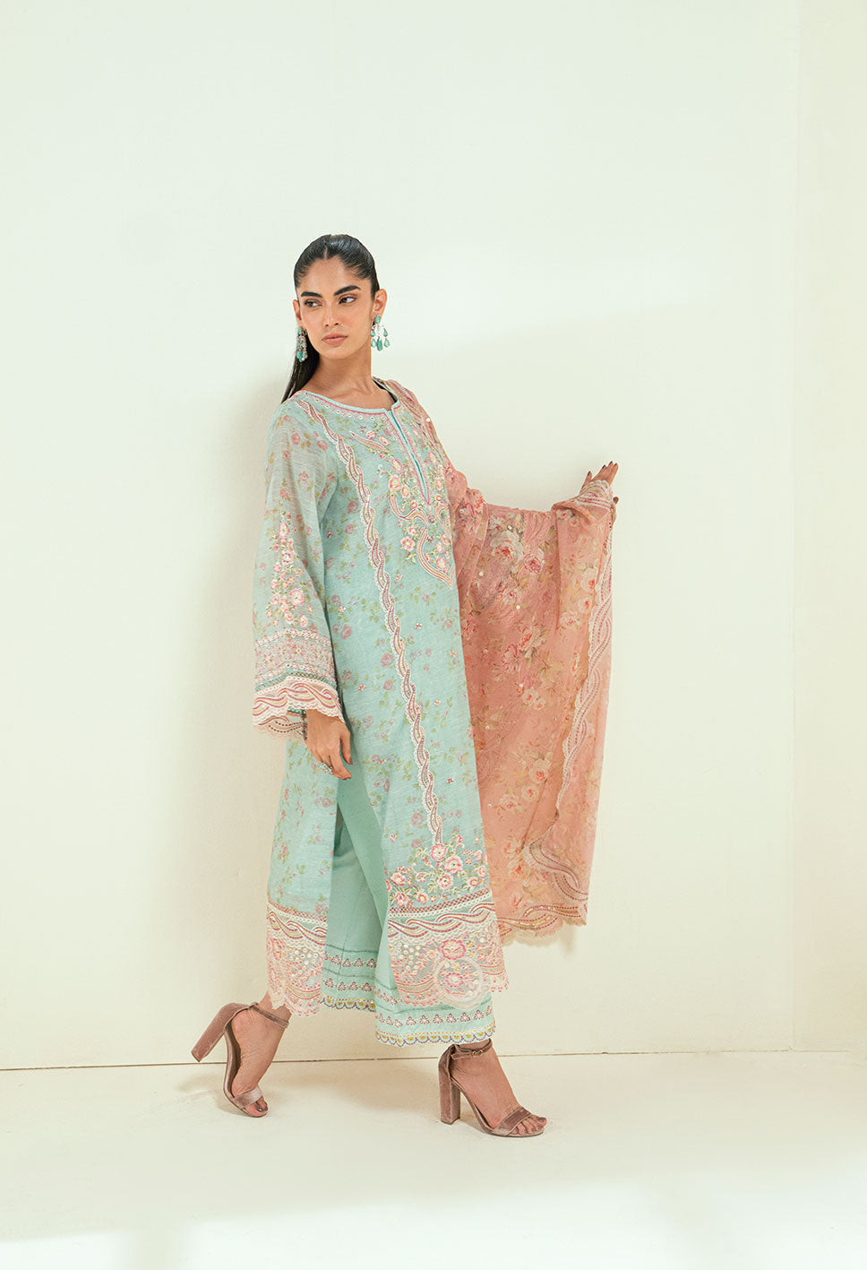 SS25DD-2722  PINK DUPATTA