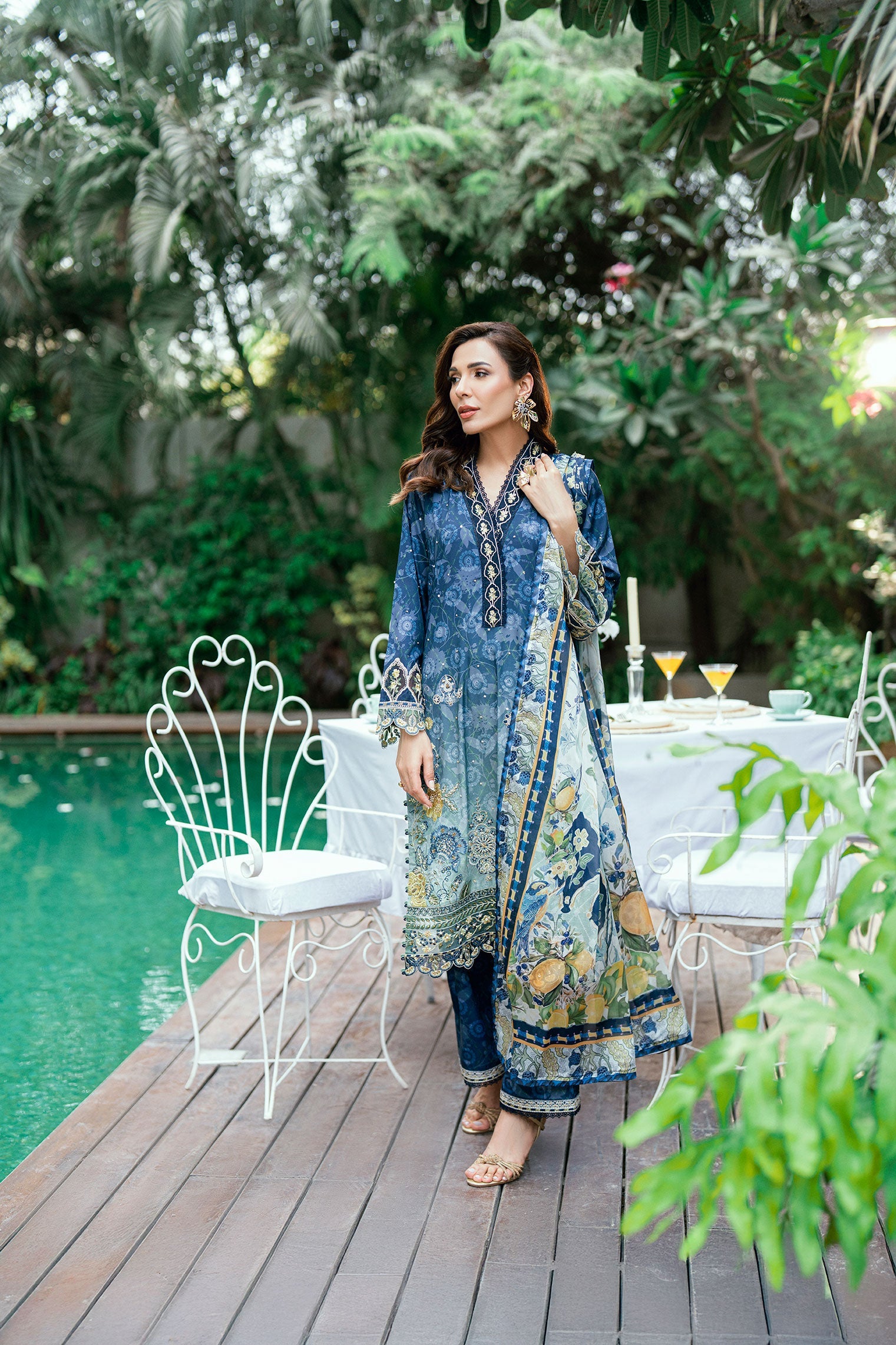 SS25DD-2754  BLUE DUPATTA
