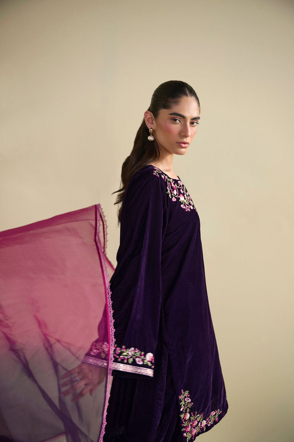 FW25DD-2811  PURPLE TIE-DYE DUPATTA