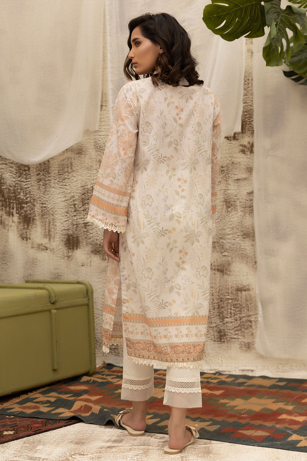 DC-0479 BEIGE DIGITAL PRINTED KURTA