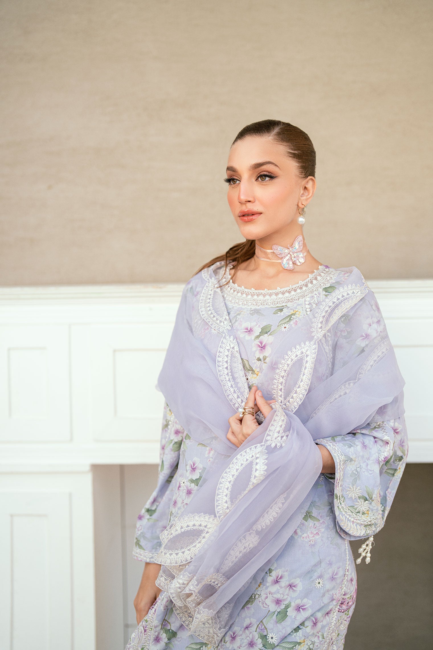SS25DD-2543  LIGHT PURPLE DUPATTA