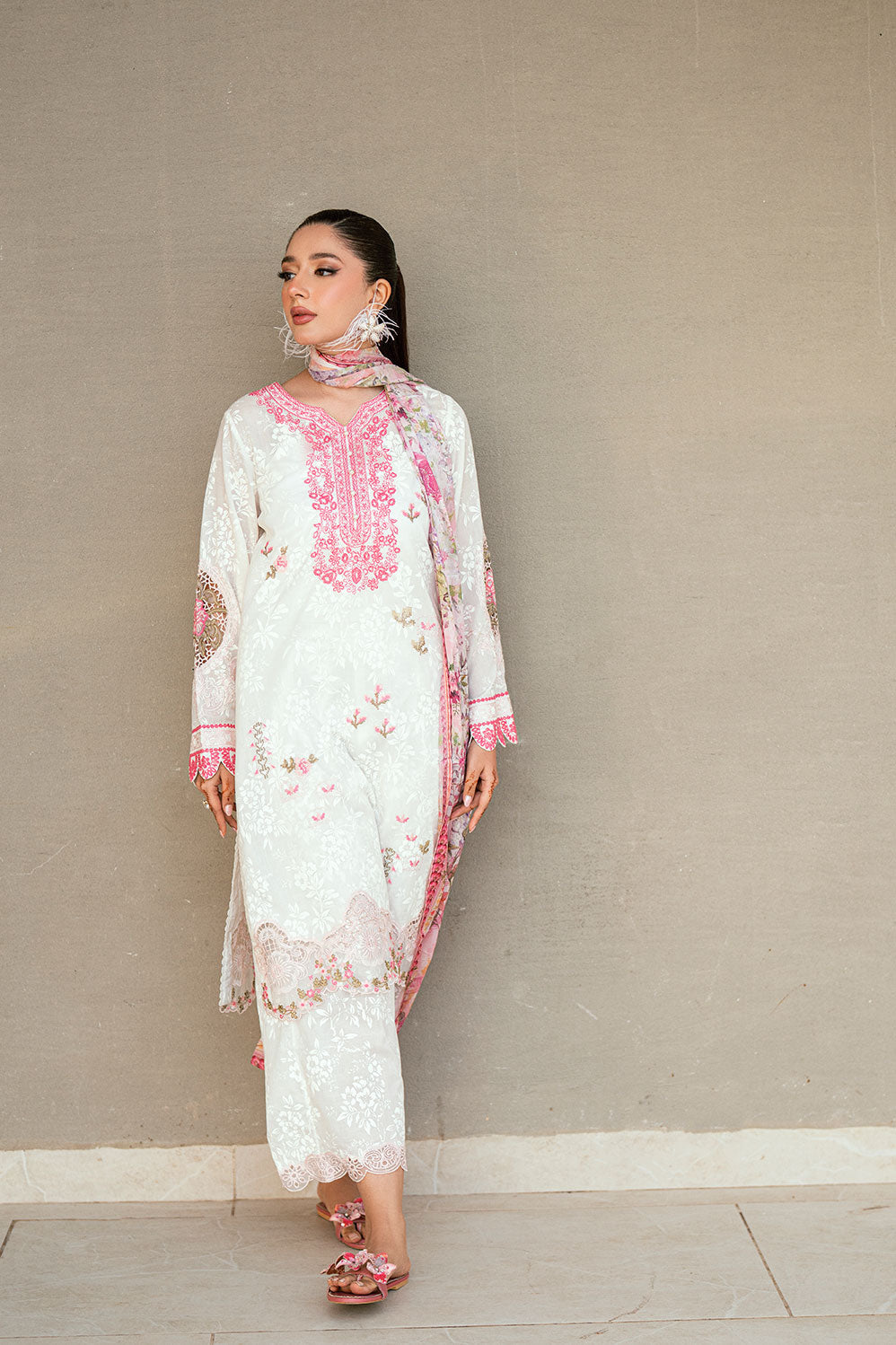 SS25DD-2544  LIGHT PINK DUPATTA