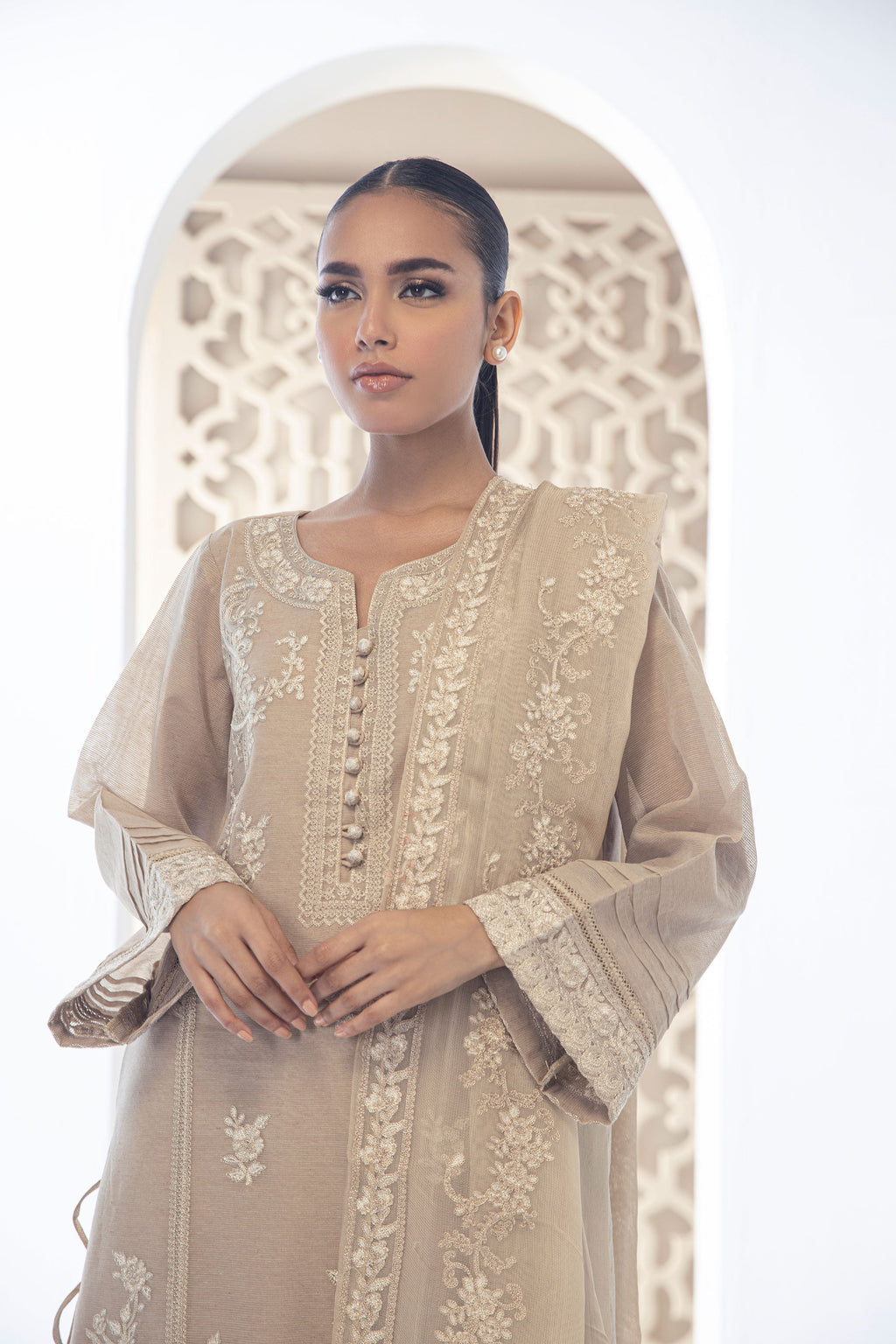 DD-0933 BEIGE DUPATTA