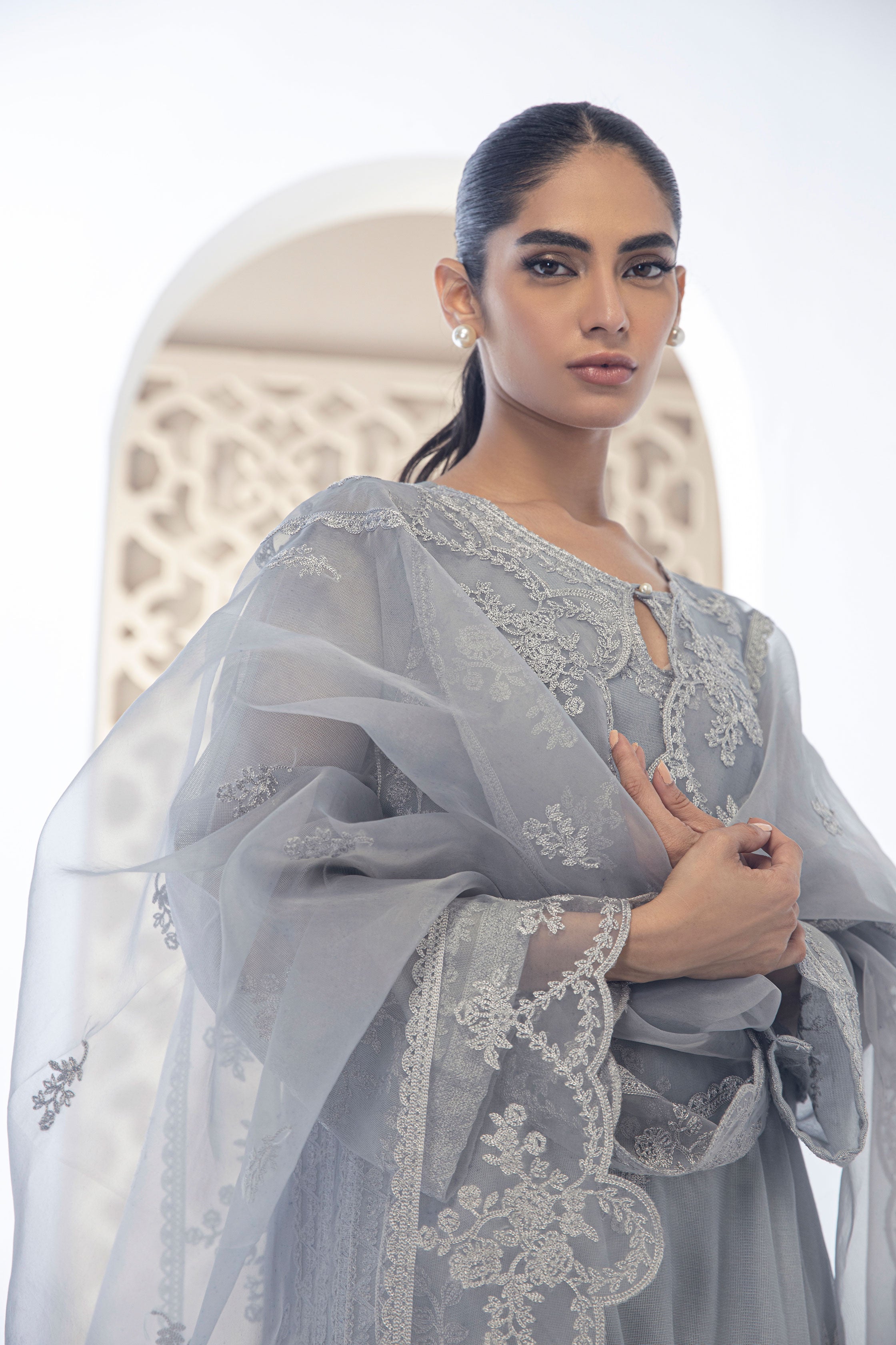 DD-0964 GREY DUPATTA