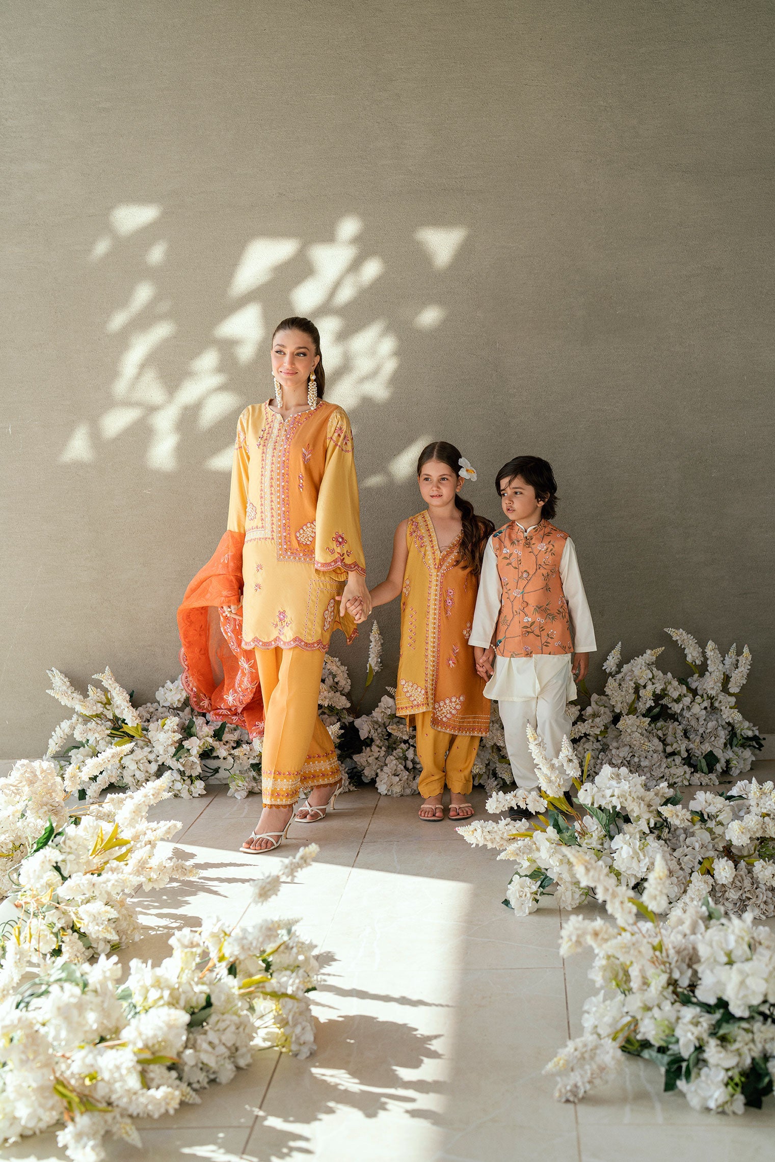 SS25DK-0190 - OFF WHITE  - KURTA ,PAJAMA & WAIST COAT - 3PCS