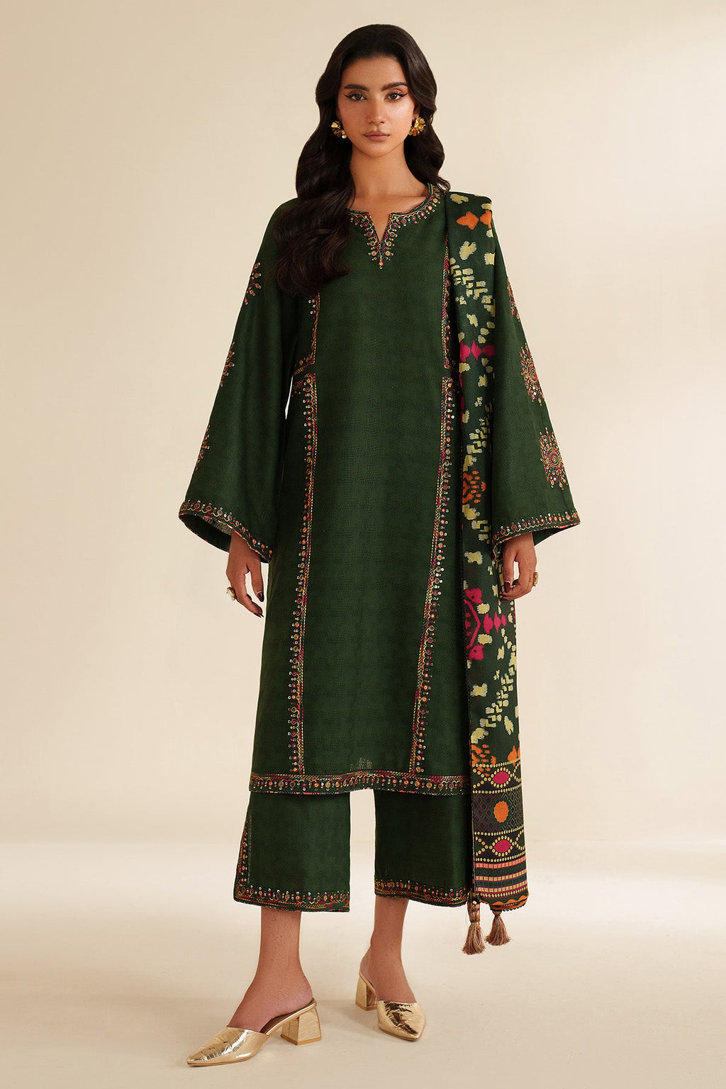EMBROIDERED JACQUARD KHADDAR UW-0212