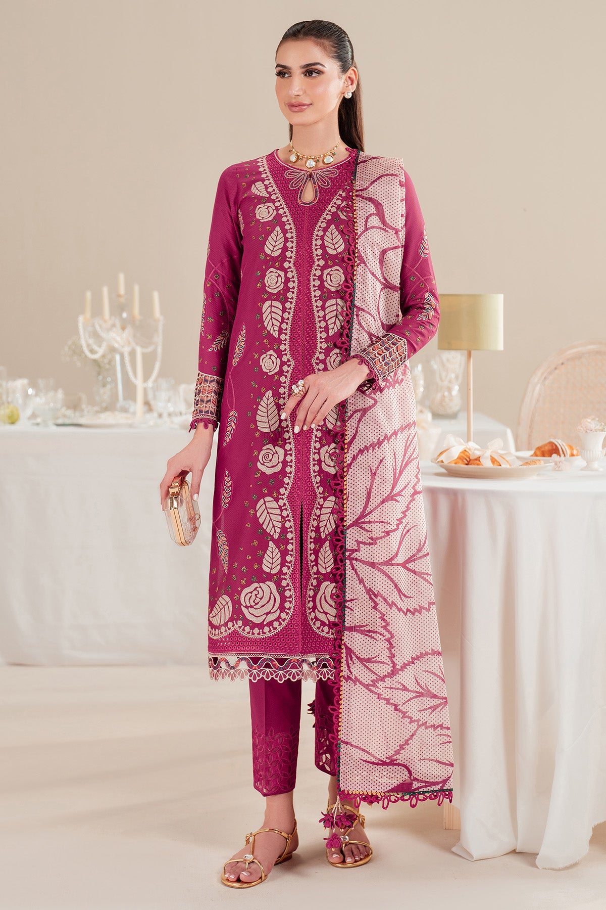 EMBROIDERED DOBBY LAWN IL25-D05
