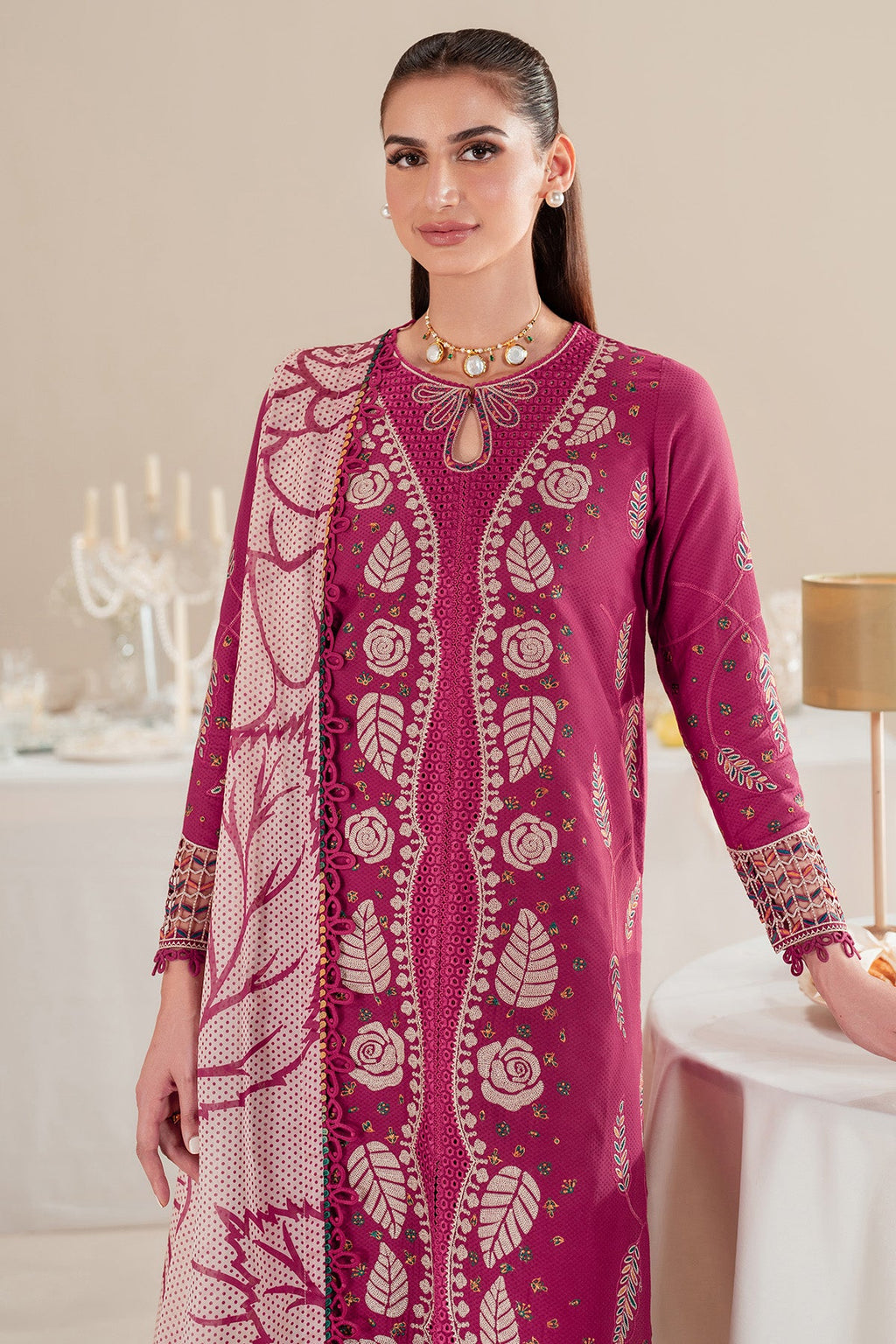 EMBROIDERED DOBBY LAWN IL25-D05