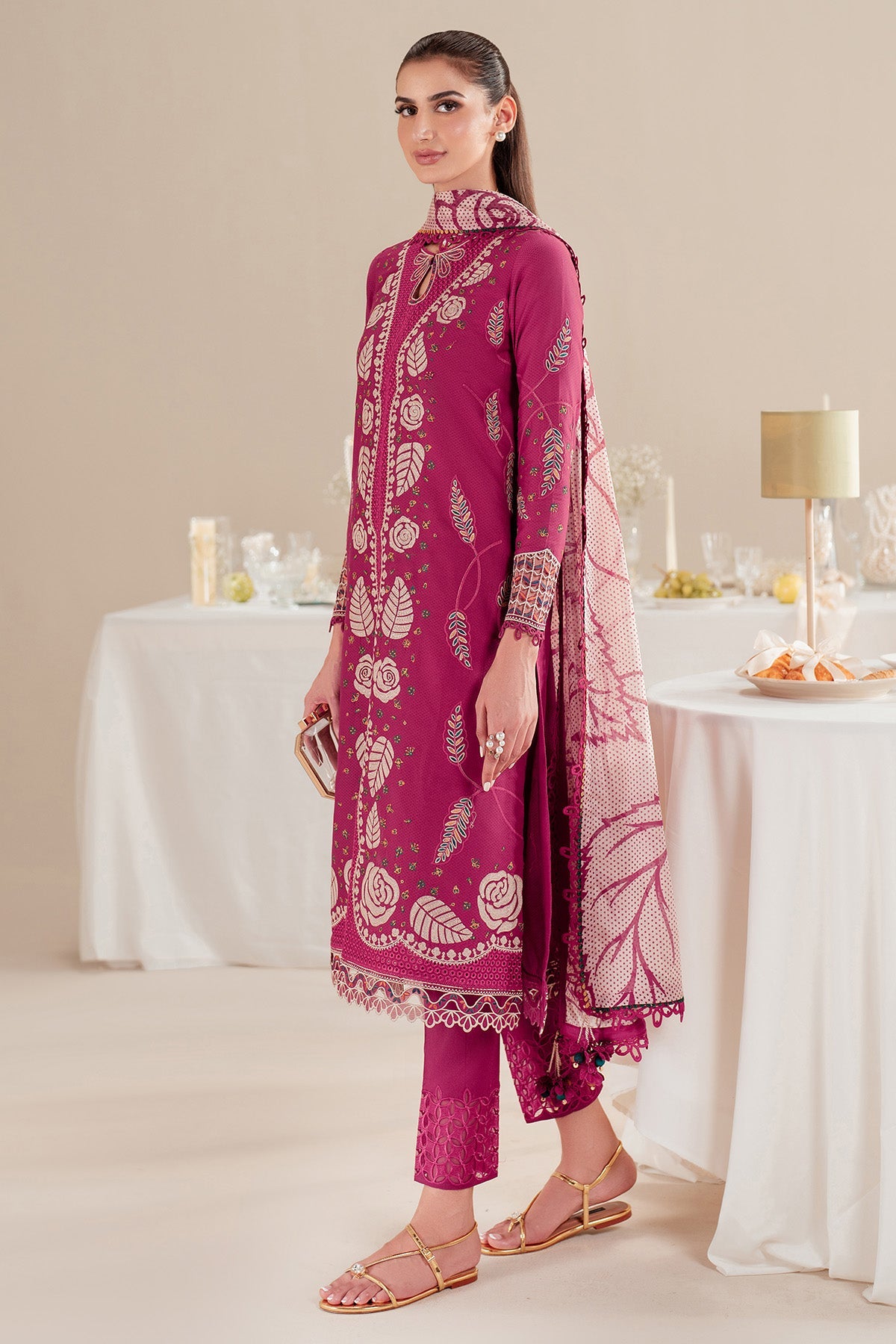 EMBROIDERED DOBBY LAWN IL25-D05