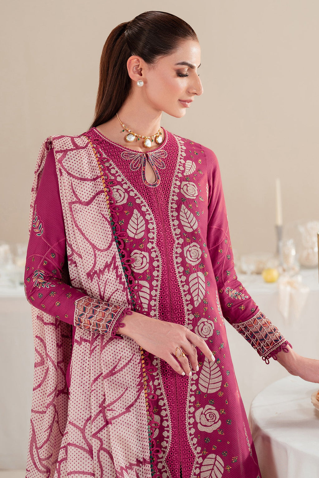 EMBROIDERED DOBBY LAWN IL25-D05