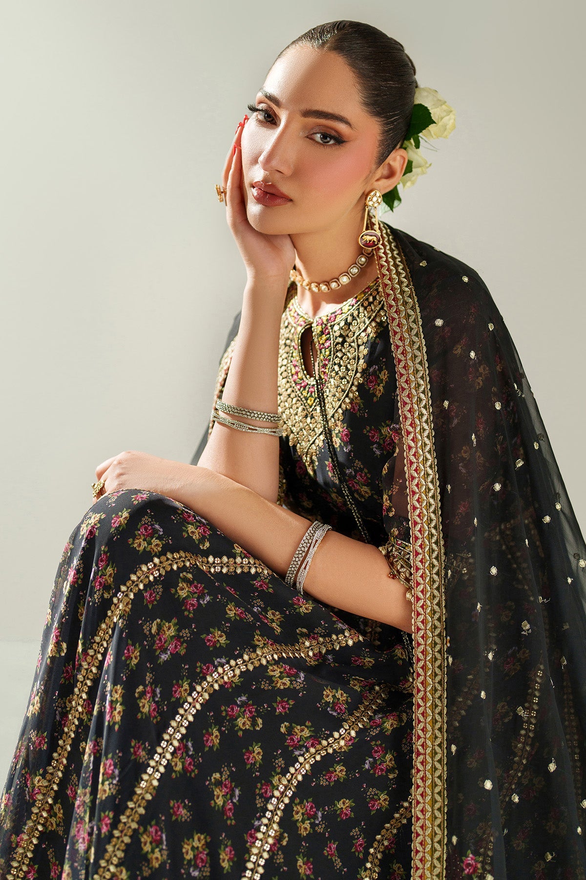 EMBROIDERED CHIFFON UC-3091