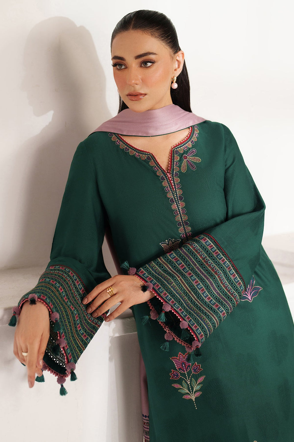 EMBROIDERED JACQUARD KHADDAR RTW-1248