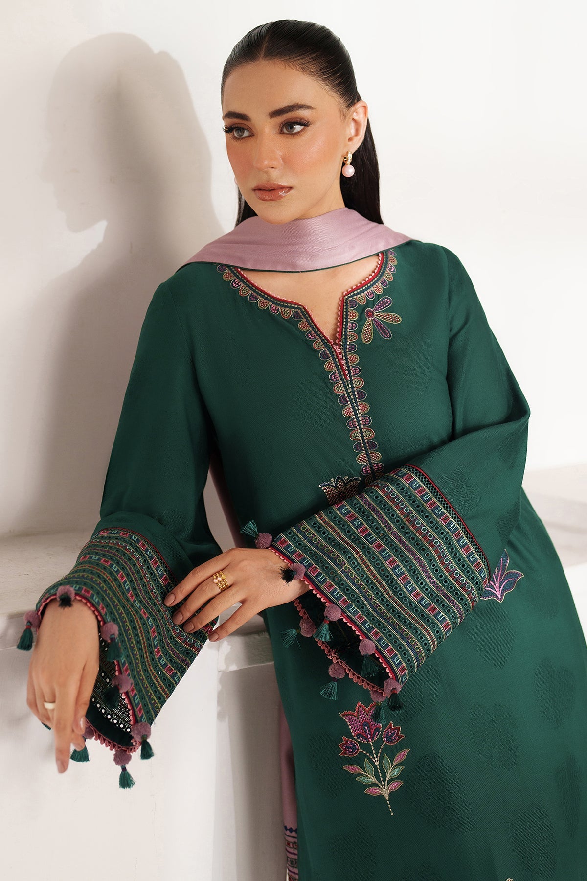 EMBROIDERED JACQUARD KHADDAR RTW-1248