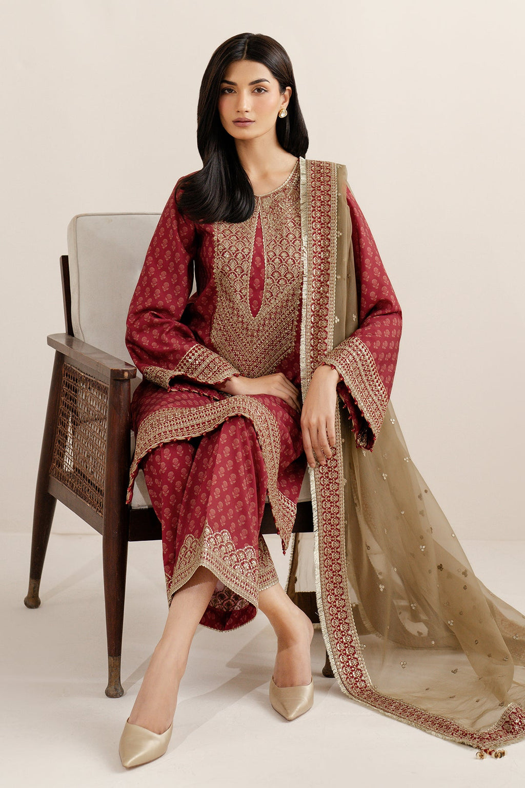 Embroidered Raw Silk UR-7057