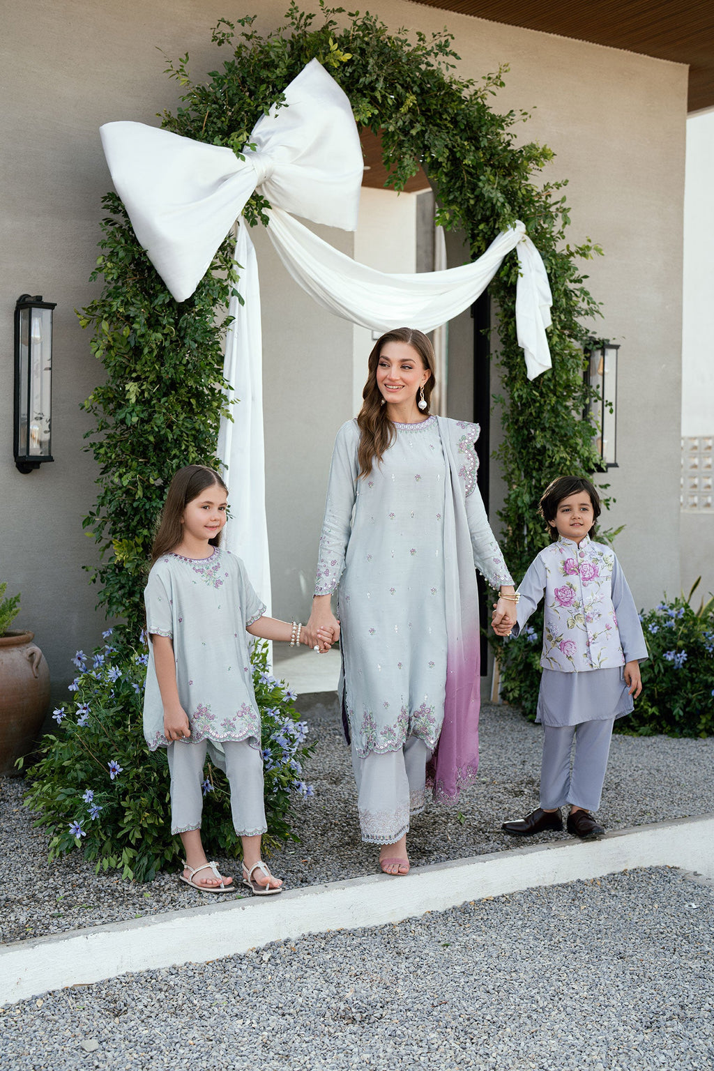 SS25DK-0189 - LIGHT GREY -  KURTA ,PAJAMA & WAIST COAT - 3PCS