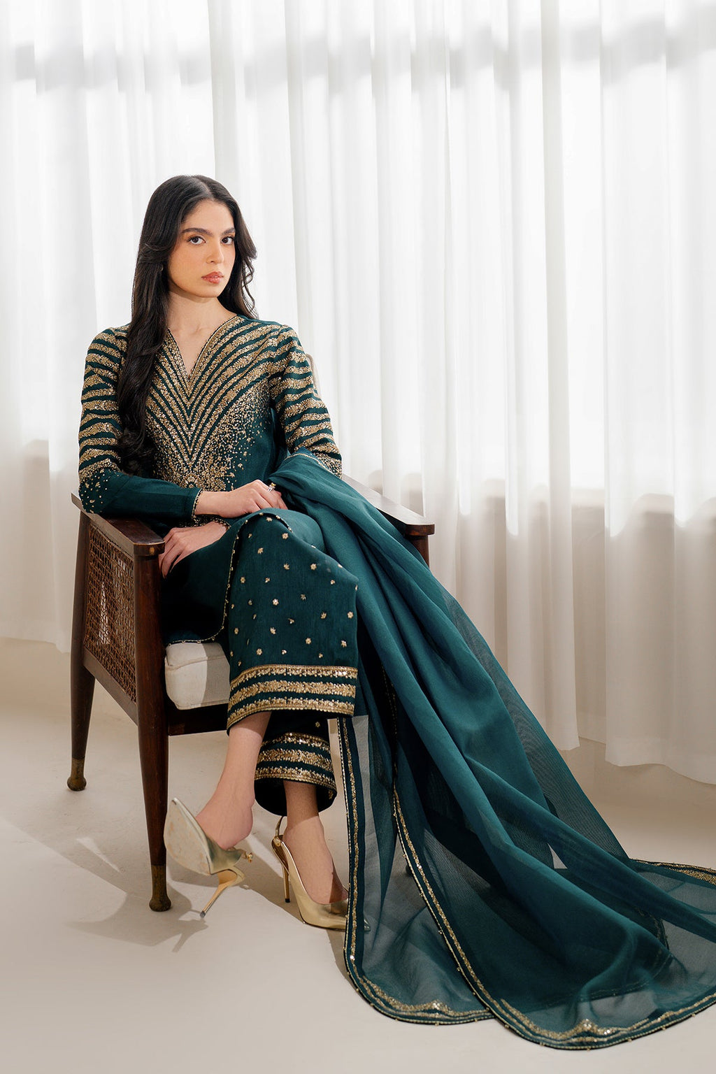 Embroidered Raw Silk UR-7056