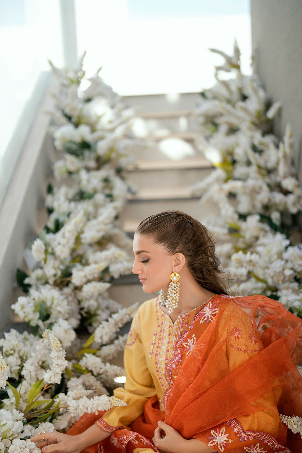 SS25DD-2704  ORANGE DUPATTA
