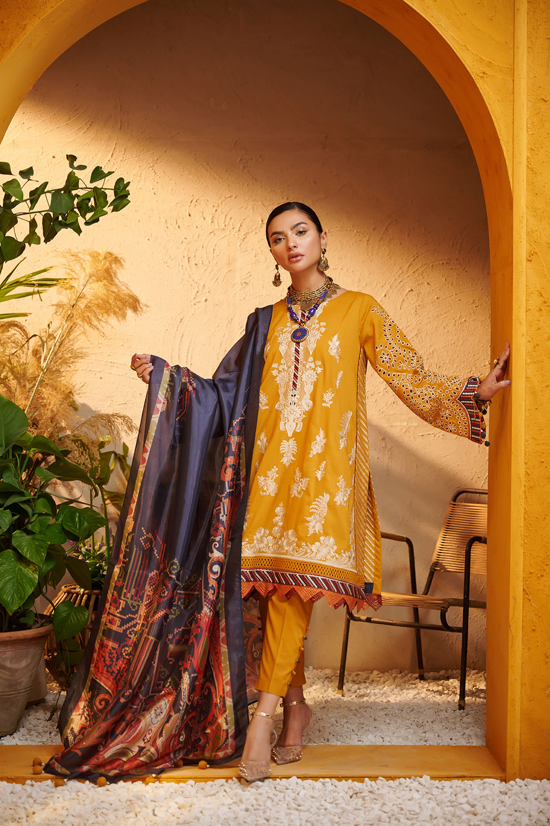 DU-3085 SUNRISE ORANGE LAWN  3PCS