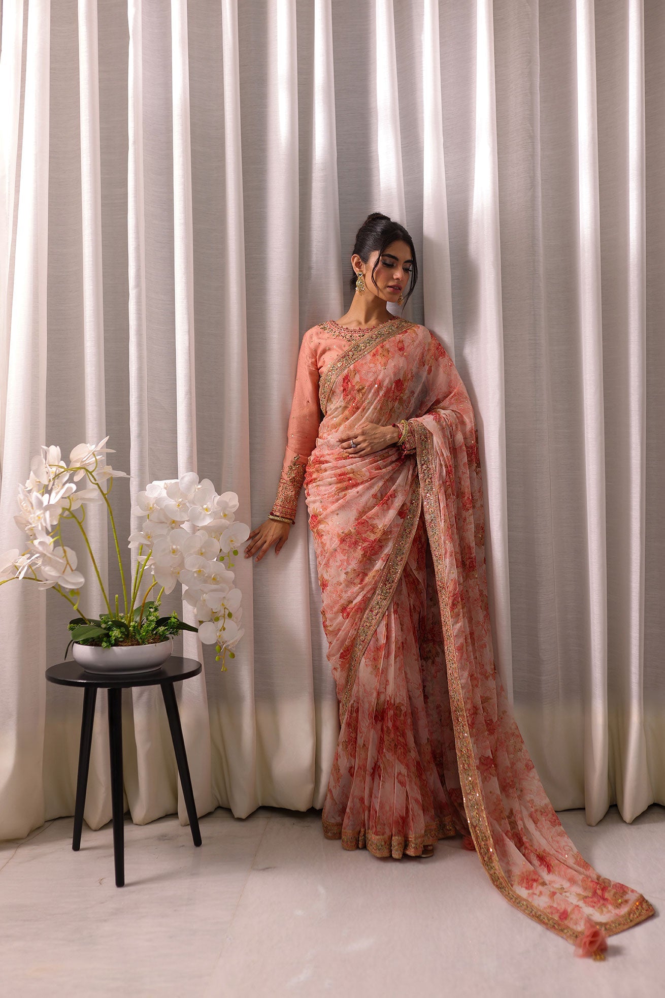 Koel:  SS24HF-3015 PEACH SAREE