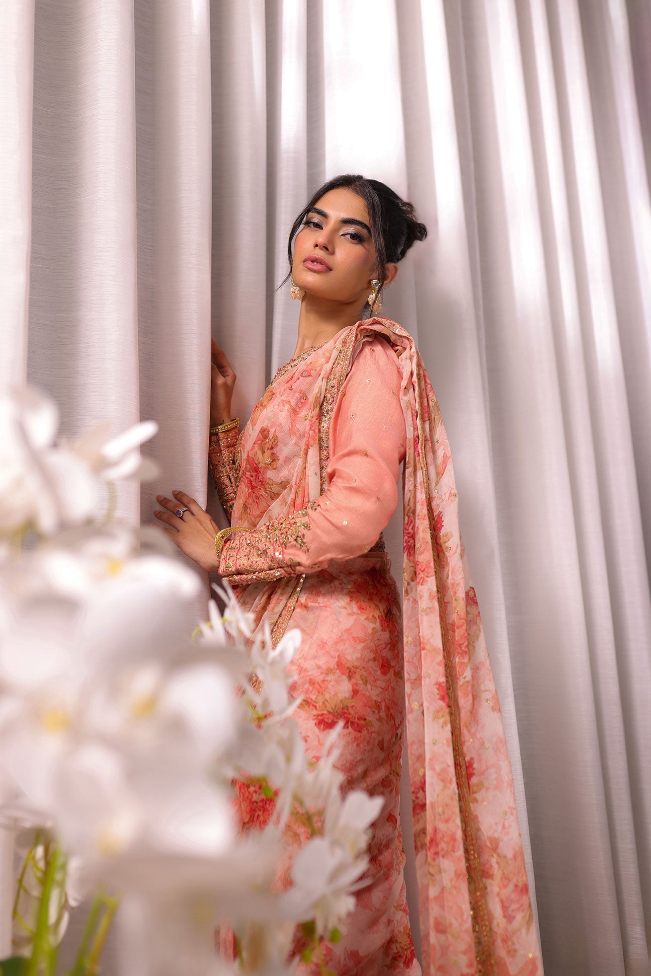 Koel:  SS24HF-3015 PEACH SAREE