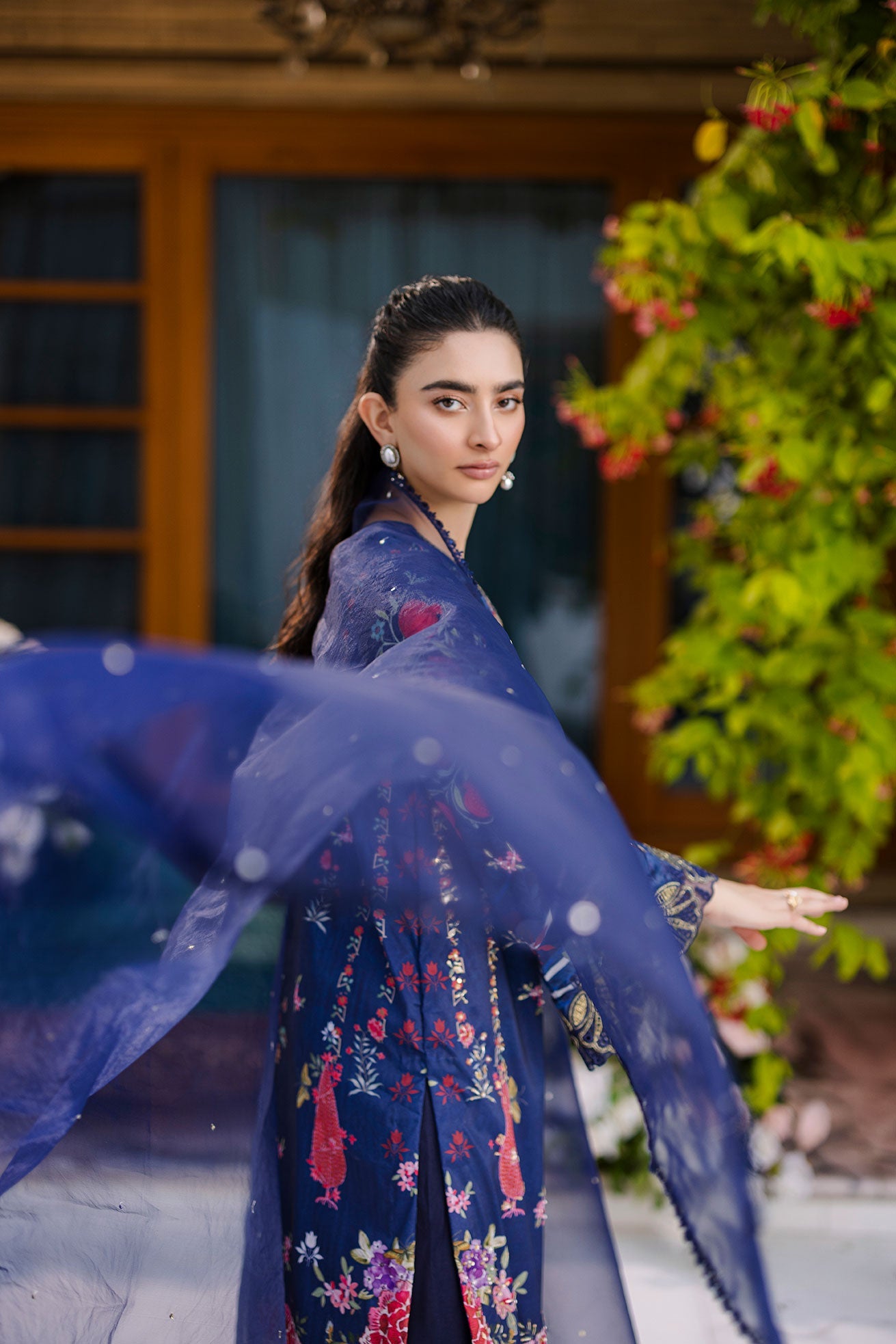 FW25DD-2875  NAVY BLUE DYED DUPATTA