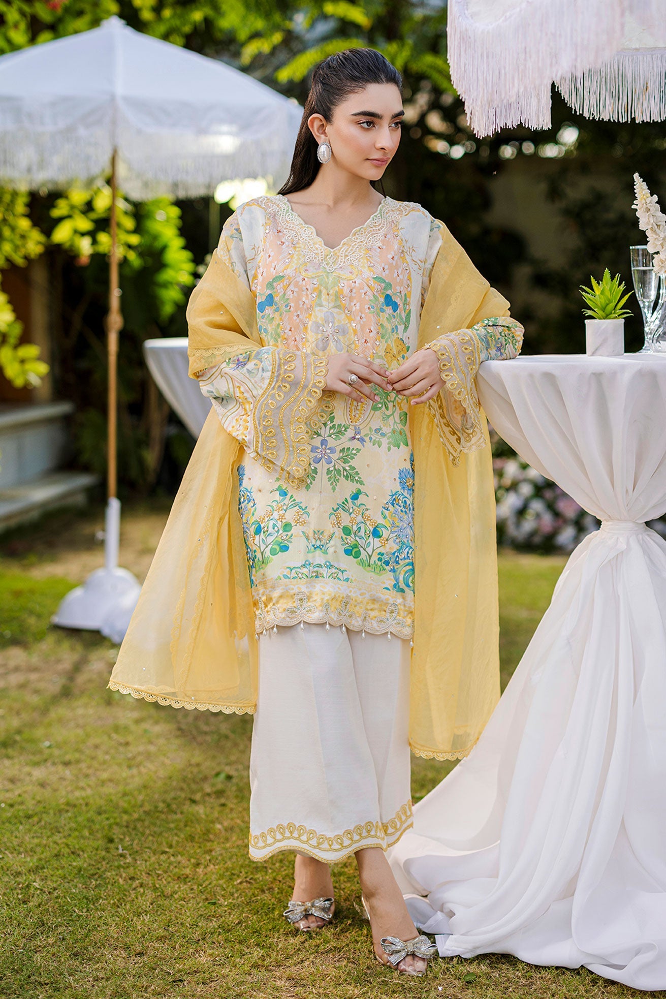 FW25DD-2867  YELLOW DYED DUPATTA