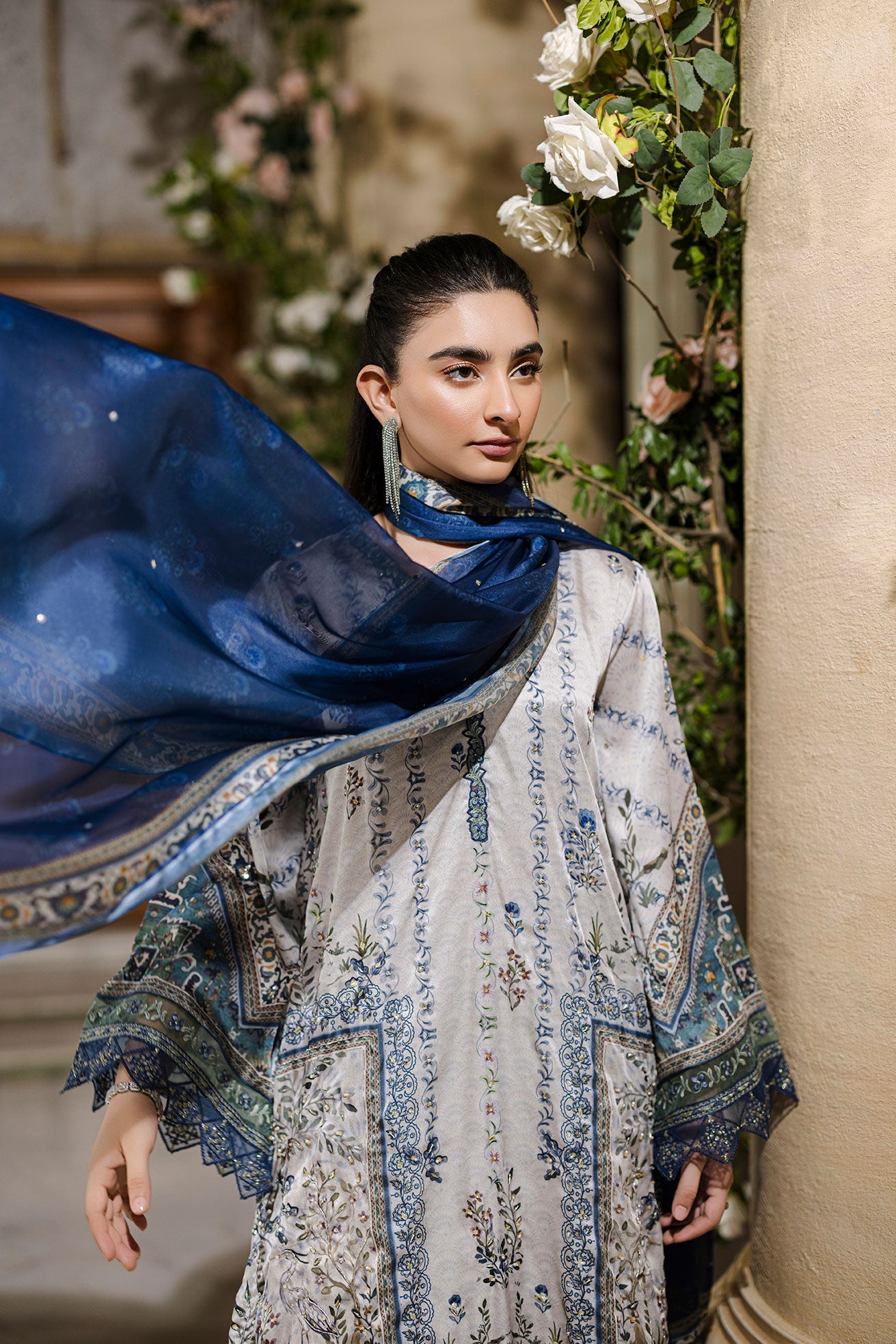 FW25DD-2872  BLUE PRINTED DUPATTA